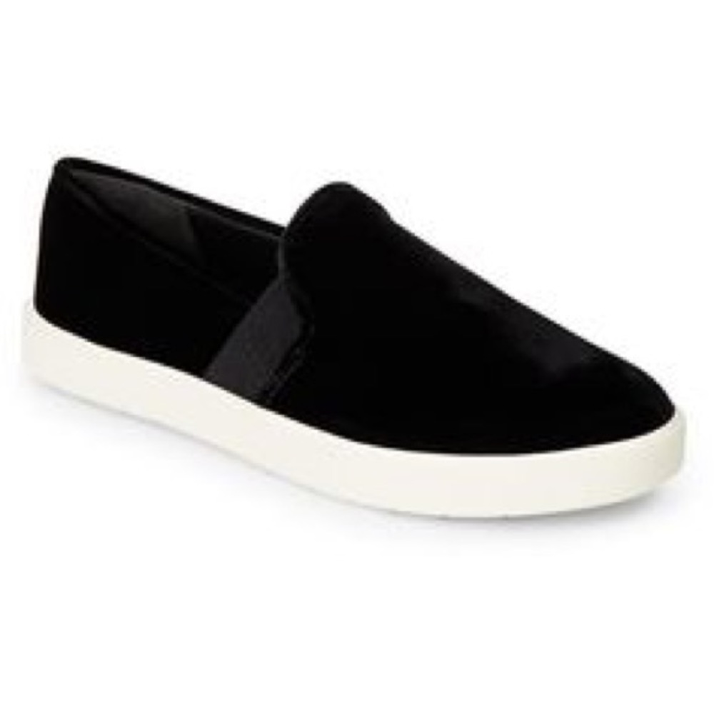 Vince Preston Black Velvet Slip-on Sneakers